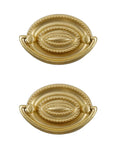 Solid Brass Vintage Drop Ring Pulls Set 2 Pack For Drawers Dresser Cupboards Wardrobes And Kitchen Cabinets With Single Hole Design