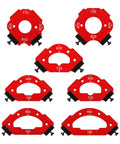Premium 7 Piece Router Corner Radius Template Set Featuring 18 Precision Sizes And A Rock Solid 3 In 1 Positioning Jig For Flawless Wood Finishes Boss Quality Garage Gear showing various sizes.