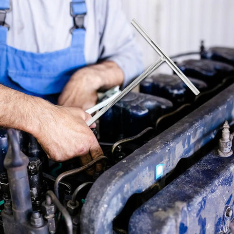 High Carbon Steel T Handle Socket Wrench With Hex Grip For Zero Play And Max Torque in use on an engine for auto repair.
