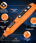 Mini Cordless Rotary Tool Kit Pen Shaped And Rechargeable With Five Adjustable Speeds Type C Fast Charge close-up of controls and features