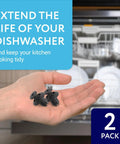 Hand holding black D-shaped clips for easy install; Dishwasher Kick Plate Clips Black D Shape One Size Universal Fit No Fuss Easy Install Fits Kenmore KitchenAid Whirlpool Dishwashers and Access Panels Durable Build