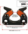 Aluminum Arrow Rest for Ravin Crossbows, Rifle-Grade Precision and Stability showing dimensions and smooth stainless ball bearing.