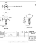 Titanium Sheet Metal Screw Pack Of 25, No. 6 By One Half Inch Flat Head Phillips Drive, Grade 2 CP Titanium blueprint