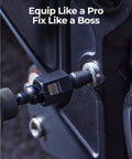 Close-up of 15 Piece Impact Screw Extractor Set For Stripped Bolts And Damaged Screws in use on damaged bolt