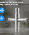 Four Way Sillcock Water Key 1/4 In 9/32 In 5/16 In 11/32 In Go-To Must-Have Handy Palm Sized Shutoff Tool For Hose Bibs Anti Corrosion Zinc Plated Steel The Essential Home Or Crisis Kit Hydrant Valve Key, zinc-plated steel
