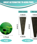 Image showing Seed Pod Kit For Hydroponics With 150 Pods 100 Grow Sponges And 50 Labels All In One Replacement Pods dimensions.