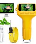Kid Friendly Digital Microscope With 2 Inch HD Display And 1000X Zoom Handheld Pocket Scope For Science Discovery Totally Fun Educational Toy Gift For Ages 4 To 12 Boys And Girls Easy To Use Ultra Portable, yellow with USB cable and strap