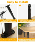 Installation steps for Heavy Duty Bed Support Legs 8 Pack Adjustable Height Center Supports for King Queen Bed Frame.