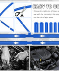 Cool 94 Piece Silicone Vacuum Hose Kit For Auto Repairs Includes 5FT Lines In Six Sizes Plus 64 Connectors And Clamps To Fix Engines Fast Without Breaking A Sweat, blue hoses and connectors shown with engine repair use