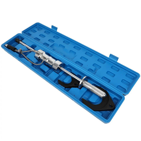 Heavy Duty Slide Hammer Puller Set Snug Fork Attachments For Fwd Half Shaft in blue case, steel material for CV joint extraction.