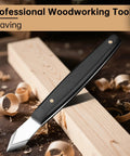 Deadly Sharp 5CR15 High Carbon Steel Marking Knife With Double Beveled Blade Solid Wood Handle on wooden surface.