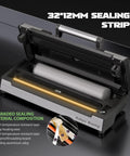Open All In One Vacuum Sealer With 90Kpa Power For Dry Or Moist Food showing sealing strip and compartments
