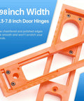 Universal Concealed Door Hinge Installation Kit With Guide Template Jig For Cabinets showing 0.98 inch width orange jig for precise hinge routing.