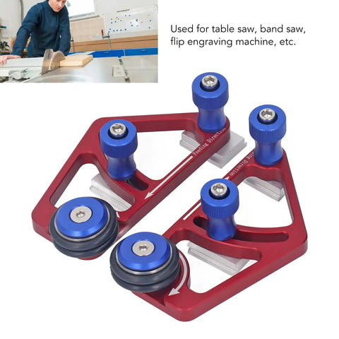 Knock Out Clean Cuts With This Heavy Duty Aluminum Bearing Roller Feeder Jig For Table Saws And Band Saws Featuring Dual Precision Rollers and fast tweaks.