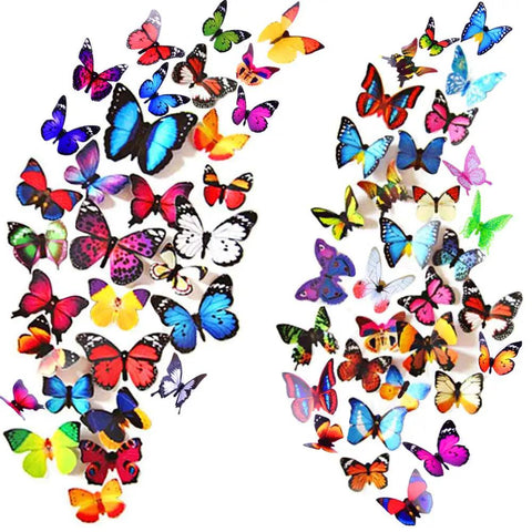 80 Piece Butterfly Wall Decor Set With Foldable Wings Waterproof Reusable PVC Wall Stickers for DIY wall art