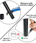 Diagram showing measurement process for Seven Eighths Inch Folding Chair Leg Caps Set Heavy Duty Plastic Floor Protectors.