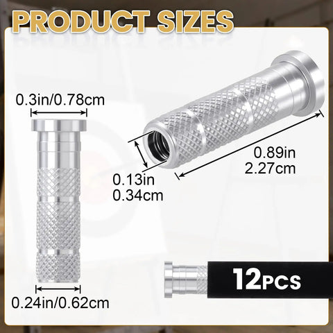 12 Piece Aluminum Arrow Inserts For 0.244 Inch And 6.20mm Carbon Arrow Shafts, diagram showing product dimensions