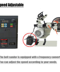 Kickass Pro Series Bench Belt Sander And Knife Grinder With Variable Speed Control and Dual Wheel for adjustable speed settings.