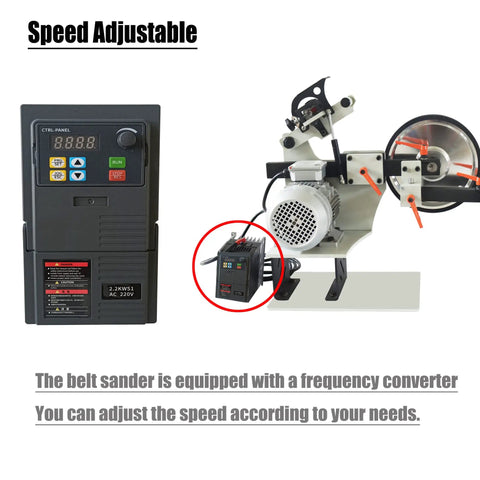 Kickass Pro Series Bench Belt Sander And Knife Grinder With Variable Speed Control and Dual Wheel for adjustable speed settings.
