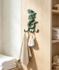 Premium Cast Iron Mermaid Wall Hook With Solid Metal Finish Totally Awesome Vintage Nautical Coat And Towel Hanger holds towels.