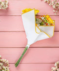 Waterproof Matte Flower Bouquet Wrapping Paper Set 60 Sheets No Fuss Easy Peasy Floral Packaging in use on pink background.