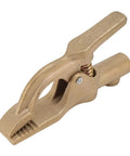Heavy Duty Brass Shaped Welding Ground Clamp 300 Amp For Shipyard Auto Jobs With Super Grip Earth Cable Clip, detailed view showing strong grip and solid construction.