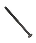 Trusted M6 X 85 Millimeter Allen Head Furniture Bolt Kit With Tight Grip Barrel Nuts And Included Hex Wrench for crib assembly, black bolt shown.