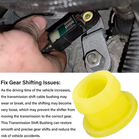 Hand installing Shifter Bushing Replacement Kit For 2013-2020 Ford Fusion And Lincoln MKZ DG9Z-7S004-A on transmission cable.