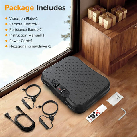 Vibration Plate Exercise Machine For Home Workouts No Gym Needed Platform with accessories included in the package