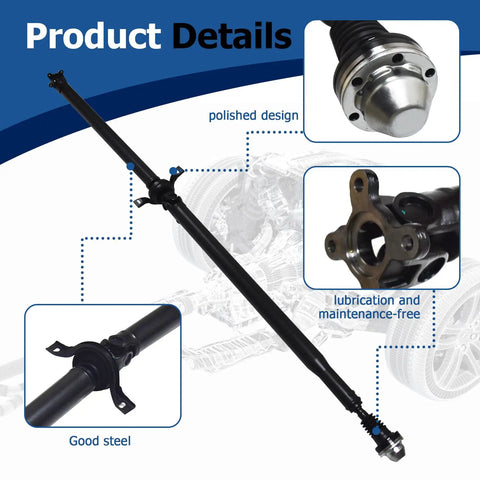 Rear Driveshaft Assembly Replacement For Chevy Equinox 2005 2006 And Pontiac Torrent 2006 3.4L V6 936 120 19152721 19259831 Durable Steel Shaft With Anti Corrosion Paint For Long Lasting Driveline Reliability, black steel rear shaft with polished ends