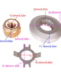 Mercury Outboard Prop Shaft Nut Kit With Thrust Washer And Tab Washer For 25 HP Through 70 HP Engines Easy Install 13 Tooth Spline