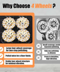 Comparison of four-wheel and two-wheel configurations for floor grinders, highlighting advantages of four-wheel setup.