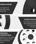 Close-up of 2 Pack 5 Inch 8 Hole Hook and Loop Orbital Sander Pad Replacement For DeWalt showing dense hooks, dust holes.