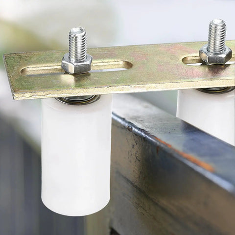 Sliding Gate Guide Roller Kit With L Bracket For Sliding Doors, 3 Inch Nylon Rollers, 30mm Diameter And 80mm Length, Fits Gates Up To Three Nine Sixteenths Inches Wide, Universal Gate Guider, White