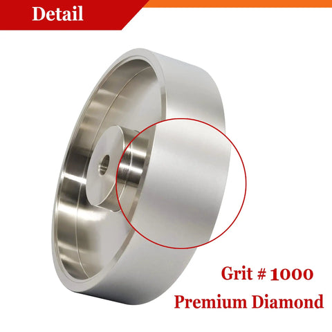 CBN Grinding Wheel 6 Inch Diameter, 1.5 Inch Wide With 1/2 Inch Arbor, Diamond Coated Wheel For Sharpening High Speed Steel Tools, Grit 1000, Fits Most Bench Grinders, Premium Build For Fast, Clean, Precise Sharpening