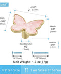 Six Pack Pink Butterfly Dresser Knobs For Bedroom Updates Sturdy Zinc Alloy Drawer Pulls, 2 inch, pearlescent pink, ideal for kids' furniture.