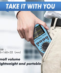 Hand holding 2 in 1 oscilloscope multimeter with 2.4 inch color screen, 1 MHz bandwidth, fits in pocket for easy carrying, DIYers tool.
