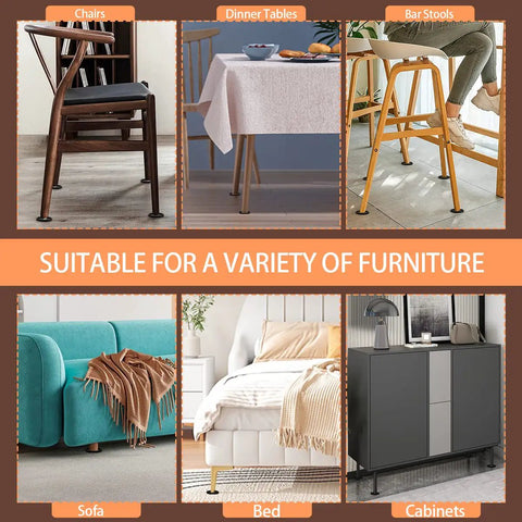 Top Notch 2.5 Inch Furniture Coasters 12 Pack Non Slip Bed Leg Pads under chairs, tables, stools, sofas, beds, and cabinets.