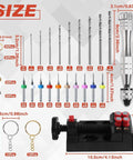 Pro Grade Hand Drill Pin Vise Kit with 3 jaw chuck, drill bits, bench vise, and keychain set for jewelry and tiny craft projects.