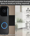 Anti Theft Video Doorbell Mount No Drill Outdoor Bracket With Screws Secure Doorbell Holder for homes and offices, shown installed