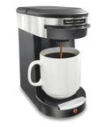 Compact 1 Cup Coffee Maker For Office Use, Single Serve Pod Brewer With 3 Minute Brew Time, Auto Shutoff, Black And Stainless Steel