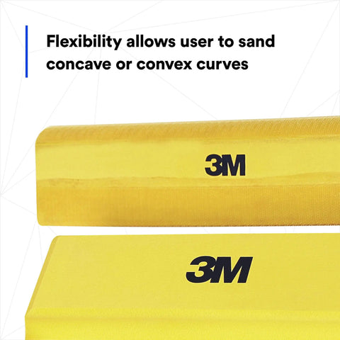 Hand Sanding Block For Consistent Results With Ergonomic Grip And Flexible Sizes For Curves, Easy On Hands, yellow blocks