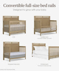Full Size Bed Conversion Rail Kit For Bradford Convertible Cribs Durable Pinewood Rails with multiple bed stages