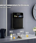 Wall Mounted Hot And Cold Water Dispenser With Touch Screen 2200W Office Water Cooler With Electronic Child Lock Five Precise Temperature Controls On Demand Hot Or Cold Sips Quiet Gray Design displayed in a modern kitchen setting