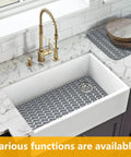 Dope Silicone Sink Protector Mats For Kitchen Sinks Anti Scratch Bottom Mats For Farmhouse Sinks Wide Range Of Sizes 12 to 30 Inches