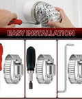 Installation tools with 8-Pack Heavy Duty Stainless Steel Hose Clamps, Adjustable 0.6-1 Inch (16-25mm) for easy setup.