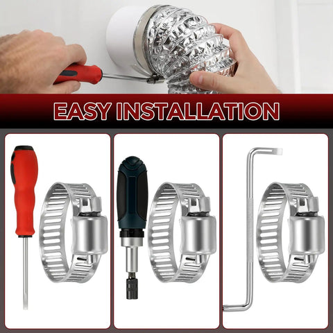 Installation tools with 8-Pack Heavy Duty Stainless Steel Hose Clamps, Adjustable 0.6-1 Inch (16-25mm) for easy setup.