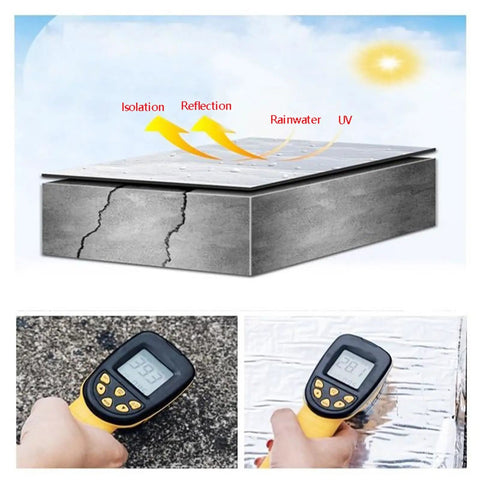 Heavy Duty Self Adhesive Roof Flashing Tape And Waterproof Underlayment Roll With Heat Reflective Aluminum Foil Backing used for sealing cracks on surface.