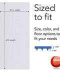 Sizing diagram for Deluxe Clear Vinyl Floor Runner For Deep Pile Carpets Non Slip Stain Resistant Textured Mats 36x12 Made In The USA