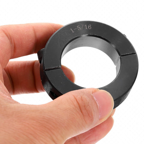 Four Pack Double Split Shaft Collar For 1-5/16 Inch Shaft, Two-Piece Clamping Collar, 2-1/8 Inch Outside Diameter, 9/16 Inch Width, Black Oxide Steel Lock Collar Clamp With Set Screw